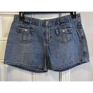 Vintage Y2K Ralph Lauren Polo Jean Co Womens Denim Shorts Snap Pockets Size 8